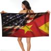 Combined Tigray and USA Flag Beach Towel Microfiber Super Soft Beach Towels Quick Dry Towel for Swimmers Sand Proof Beach Towels for Women Men Girls Large Bath Towels 30x60inches view 1