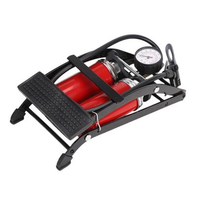 Yardwe High Pressure Foot Pump with Dual Tubes for Bicycles Motorcycles Balls and Inflatables Portable Foot Pedal Air Pump