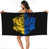 Rose Ukraine Flag Beach Towel Microfiber Super Soft Beach Towels Quick Dry Towel for Swimmers Sand Proof Beach Towels for Women Men Girls Large Bath Towels 30x60inches view 1