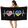 America Ukraine Flag Beach Towel Microfiber Super Soft Beach Towels Quick Dry Towel for Swimmers Sand Proof Beach Towels for Women Men Girls Large Bath Towels 30x60inches view 1