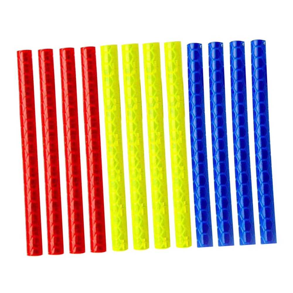 Yardwe 3 Packs x 12pcs Reflective Wheel Spokes Bike Reflectors Reflective Warning Strip Tube Safety Tape for Cycling