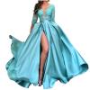 Womens Mermaid Sequin Evening Dress Formal Prom Gowns V Neck Cocktail Party Prom Dresses Bridesmaid Dresses For Wedding Light Blue view 1