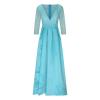 Womens Mermaid Sequin Evening Dress Formal Prom Gowns V Neck Cocktail Party Prom Dresses Bridesmaid Dresses For Wedding Light Blue view 3