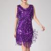 Generic Women 1920s Gatsby Dance Dress Sequin Tassel Fringe Flapper Latin Dress Glitter Salsa Tango Ballroom Dancing Dresses, Large, A01_purple view 2