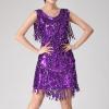 Generic Women 1920s Gatsby Dance Dress Sequin Tassel Fringe Flapper Latin Dress Glitter Salsa Tango Ballroom Dancing Dresses, Large, A01_purple view 3