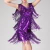 Generic Women 1920s Gatsby Dance Dress Sequin Tassel Fringe Flapper Latin Dress Glitter Salsa Tango Ballroom Dancing Dresses, Large, A01_purple view 4