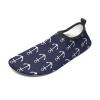 Nautical Navy Blue Anchor Water Shoes Quick-Dry Sports Barefoot Shoes Swim Shoes Slip-on for Beach Pool Yoga 11/12men view 1