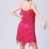 Generic Women Sequin Latin Dance Tassel Fringe Dress Flapper Cocktail Vintage 1920s Gatsby Tango Ballroom Dancing Party Dress, Medium, A02_hot Pink view 3
