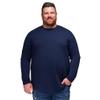 STRONGSIZE Men's Big and Tall Long Sleeve Shirts  Longer Length Long Sleeve Crewneck T-Shirt Navy 4XL view 1