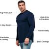 STRONGSIZE Men's Big and Tall Long Sleeve Shirts  Longer Length Long Sleeve Crewneck T-Shirt Navy 4XL view 2