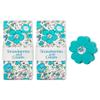 Strawberries and Cream Tennis Tape & Dampener Set - 2 Tacky 45 Long x 0.98 Wide Racket Handle Overgrips & 1 Matching Ping Dampener, Turquoise Anneliese Pattern view 1