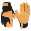 Carhartt Men's Wind Fighter Thermal Lined Synthetic Leather Secure Cuff Glove, Black Barley, Medium view 1