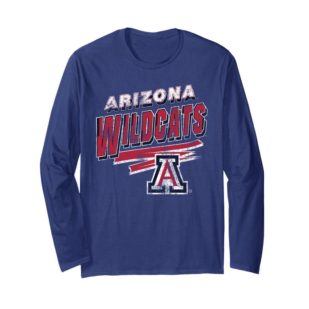 Arizona Wildcats Vintage Distress 90's Navy Blue Long Sleeve T-Shirt