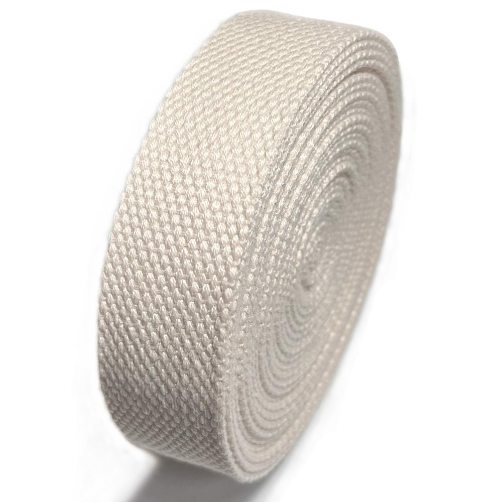 1 Inch Webbing Strap Heavy Duty Polyester Cotton-Like Tape, 5.56 Yards, Eco-Friendly Dye, Washable & Durable for DIY, Sewing, Tote Bags, Pet Leashes, Outdoor Gear (Beige)