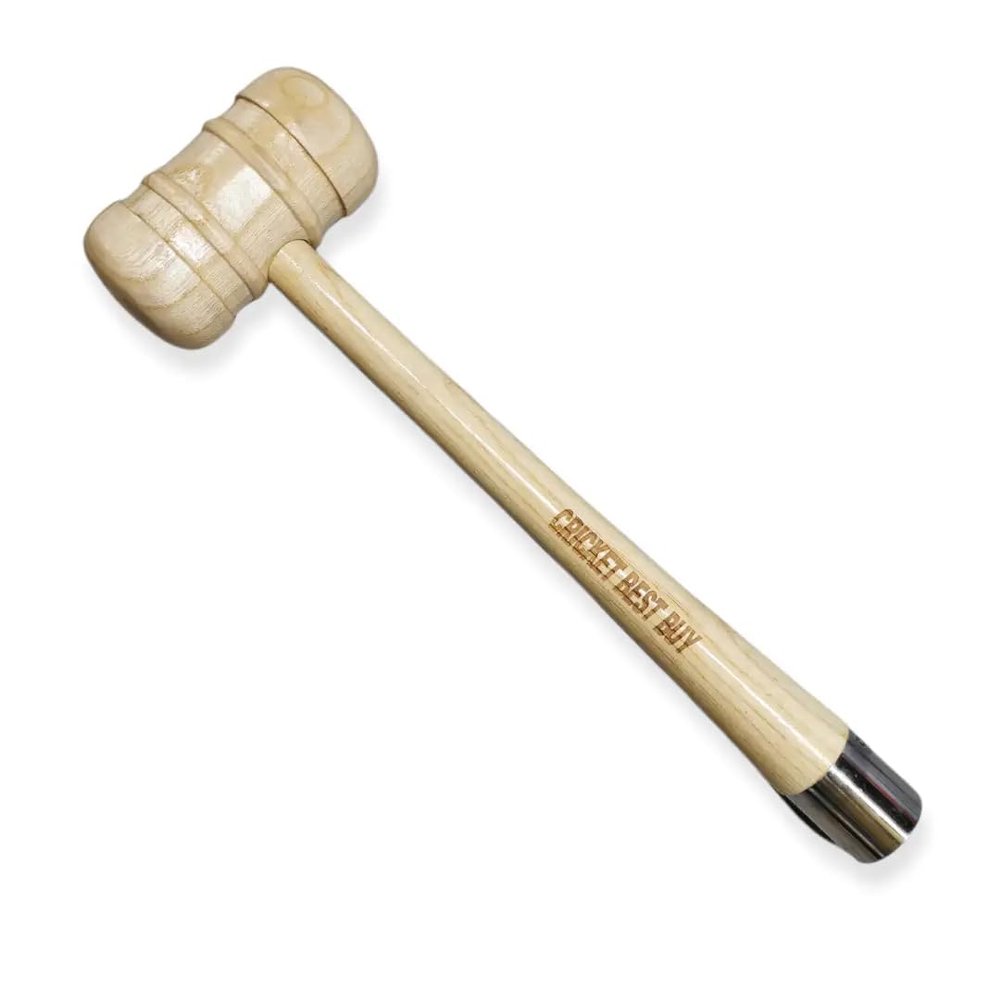 Bratla Cricket Bat Mallet & Cone Combo - Wooden Hammer for Effective Bat Knocking and Rubber Grip Application - Essential Cricket Accessories for Cricket Bat