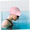 Happyyami Colored Silicone Swim Cap for Adults Flexible Non- Design for Thick Curly Hair Swimming Hat for Men and Women view 3