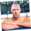 Happyyami Colored Silicone Swim Cap for Adults Flexible Non- Design for Thick Curly Hair Swimming Hat for Men and Women view 4