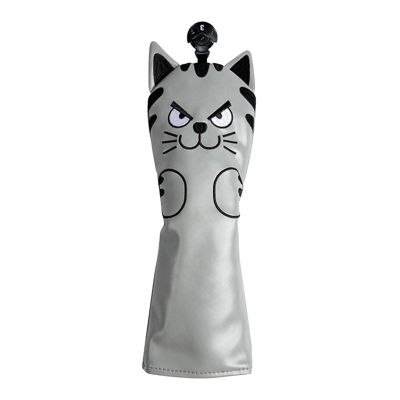 NineFit Basics Waterproof Golf Club Head Covers Accessories Golf Cue Protector Cat Pattern Thick Putter Headcover for Outdoor Beginners, UT Wood Grey