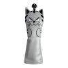 NineFit Basics Waterproof Golf Club Head Covers Accessories Golf Cue Protector Cat Pattern Thick Putter Headcover for Outdoor Beginners, UT Wood Grey view 1