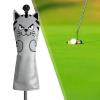 NineFit Basics Waterproof Golf Club Head Covers Accessories Golf Cue Protector Cat Pattern Thick Putter Headcover for Outdoor Beginners, UT Wood Grey view 2