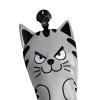 NineFit Basics Waterproof Golf Club Head Covers Accessories Golf Cue Protector Cat Pattern Thick Putter Headcover for Outdoor Beginners, UT Wood Grey view 3