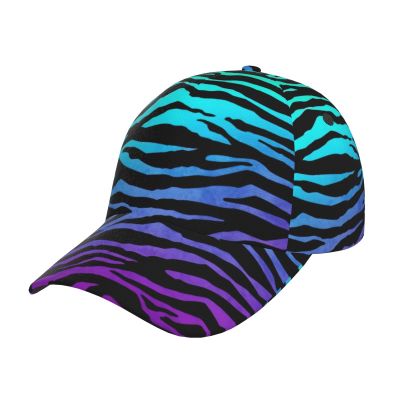 BREAUX Purple Blue Green Camouflage Zebra Stripes Fashion Casual Sun Hat Women's Baseball Cap Men's Adjustable Sun Hat, Unisex Baseball Cap