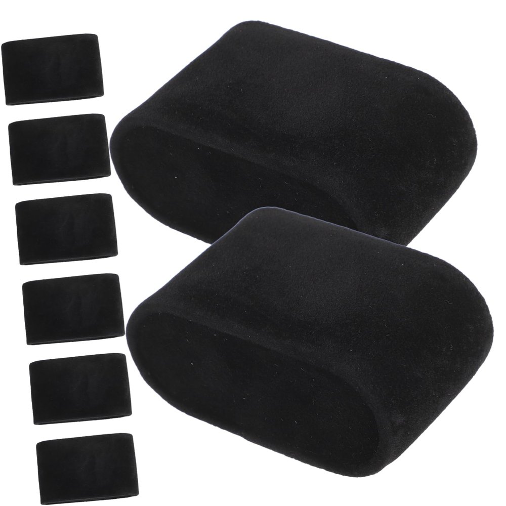 Amosfun 16pcs Black Flannelette Jewelry Display Pillow for Bracelets Bangles and Watches Soft and Lightweight Chain Holder Organizer for Accessory Storage