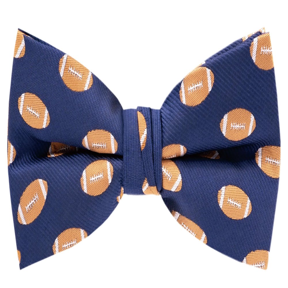 Carahere Mens Bow Tie Handmade Pre-Tied Fun Pattern Bow Ties for Men Light Orange White