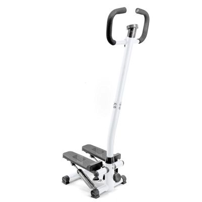 AmNooL Stair Stepper Machine with Handlebar-Mini Steppers for Exercise with 300LBS Loading Capacity, Hydraulic Fitness Stepper with LCD Monitor(Black+White)