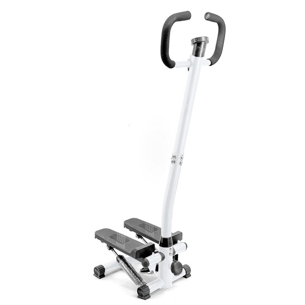 AmNooL Stair Stepper Machine with Handlebar-Mini Steppers for Exercise with 300LBS Loading Capacity, Hydraulic Fitness Stepper with LCD Monitor(Black+White)