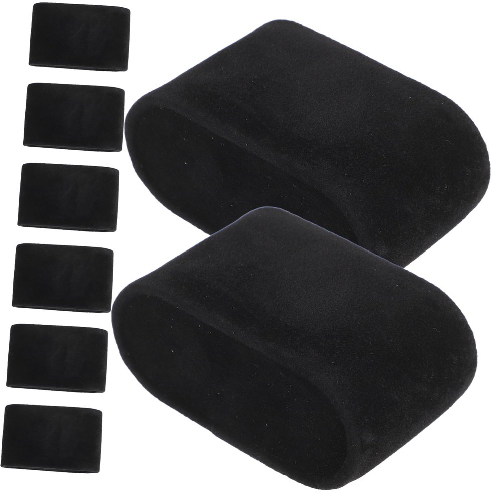 Amosfun 24pcs Black Flannelette Jewelry Display Pillows for Bracelets Bangles and Watches Soft Lightweight Chain Holders for Organizing Accessories