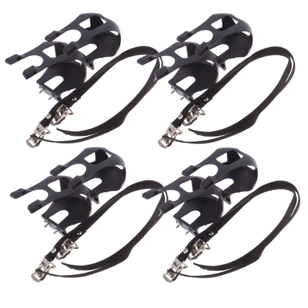 Yardwe 4pcs Foot Pedal Foot Cover for Biking Bike Toe Clips Fixed Straps Road Bike Accessories Toe Clip Slip Resistant Easy Install