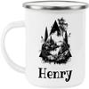 generic Henry Adventure Awaits Custom Name Enamel Campfire Mug, Mountain Camping Coffee Cup, Nature Outdoor Personalized - White - One size view 1