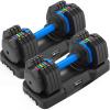 AmNooL Adjustable Dumbbell - 55lb x2 Set, Anti-Slip Handle, Fast Adjust Weight, Full Body Workout view 1