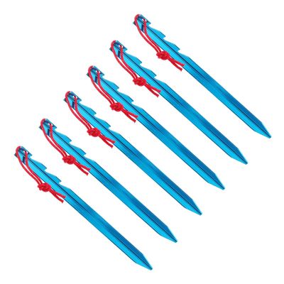Yardwe 6pcs Aluminum Alloy Tent Stake Kit for Camping Easy to Operate Ground Pegs Stakes
