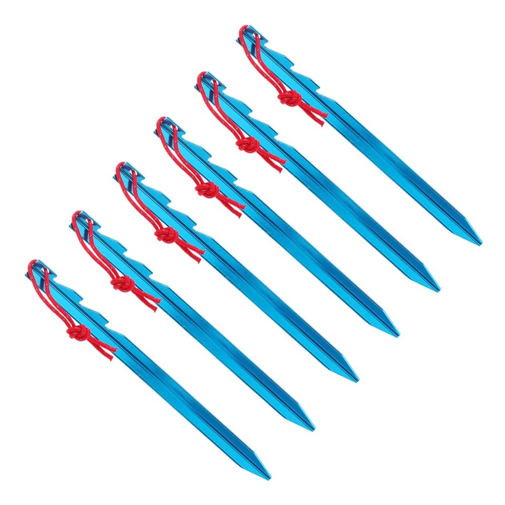 Yardwe 6pcs Aluminum Alloy Tent Stake Kit for Camping Easy to Operate Ground Pegs Stakes