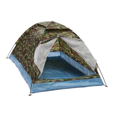 Kisangel Double Person Camouflage Tent Lightweight Single Layer Camping and Beach Tent for Outdoor Adventures Easy to Carry Durable with Mesh Door Design for Couples and Families