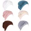 6 Pieces Women Turban Flower Caps Chemo Headwear Sleep Cap Vintage Soft Turbans Beanies Headwrap Hat view 1