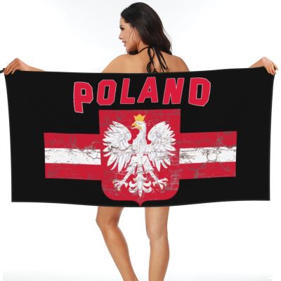 Eagle Poland Poles Flag 6 Beach Towel Microfiber Super Soft Beach Towels Quick Dry Towel for Swimmers Sand Proof Beach Towels for Women Men Girls Large Bath Towels 30x60inches