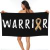 Warrior Childhood Cancer Awareness Beach Towel Microfiber Super Soft Beach Towels Quick Dry Towel for Swimmers Sand Proof Beach Towels for Women Men Girls Large Bath Towels 30x60inches view 1