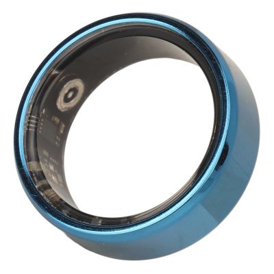 Airshi Smart Health Ring, Ceramic and Stainless Steel Exercise Data Monitoring Lightweight Blue IP68 Waterproof Health Tracker Smart Ring with APP for Women for Sports (No. 12)