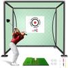 YUNIC Golf Driving Cage with Steel Frame, Golf Nets for Backyard Driving for Full Swing and Chipping Practice Indoor Outdoor (Green, 10'(W) x8'(H) x5'(D)) view 1