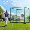 YUNIC Golf Driving Cage with Steel Frame, Golf Nets for Backyard Driving for Full Swing and Chipping Practice Indoor Outdoor (Green, 10'(W) x8'(H) x5'(D)) view 2