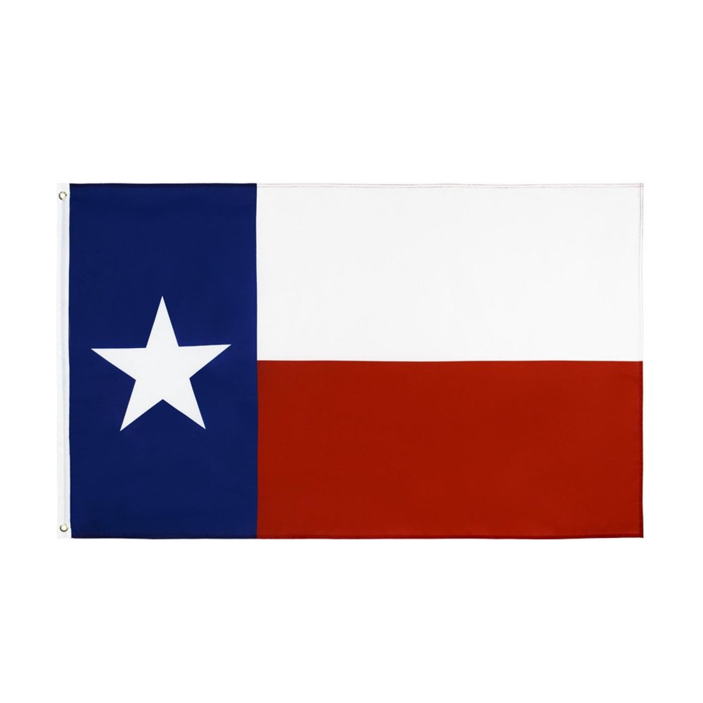 Flag of Texas, USA, 90 * 150cm (3x5ft) Texas flag with 2 copper metal eyelets, double stitched, not easily faded, suitable for outdoor hand waving, garden flags, indoor flag hanging