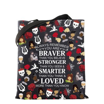 WSNANG Hadestown Inspired Gift Hadestown Character Musicals Tote Bag Red Carnations Shoulder Bag Musical Gift (AlwayHadestown TB)