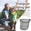 Landing Net Heads, Triangular Foldable Fishing Landing Net Aluminium Alloy Fishing Net Big Mesh with Buckle Catching Accessories for Fish Birds Shrimp view 2