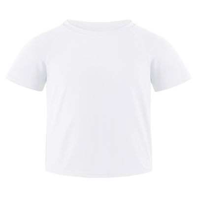 Auranso Boys Rash Guard Short Sleeve Boys Swim Shirt UPF 50+ Quick Dry Shirt White 7-8 Years