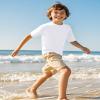 Auranso Boys Rash Guard Short Sleeve Boys Swim Shirt UPF 50+ Quick Dry Shirt White 7-8 Years view 3