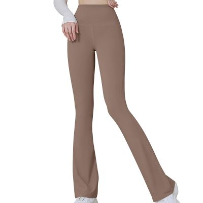 Uillui Womens Casual Flare Leggings Long Bootleg Yoga Pants Hight Waisted Dress Yoga Pants Wide Leg Workout Gym Pants Khaki