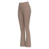 Uillui Womens Casual Flare Leggings Long Bootleg Yoga Pants Hight Waisted Dress Yoga Pants Wide Leg Workout Gym Pants Khaki view 3